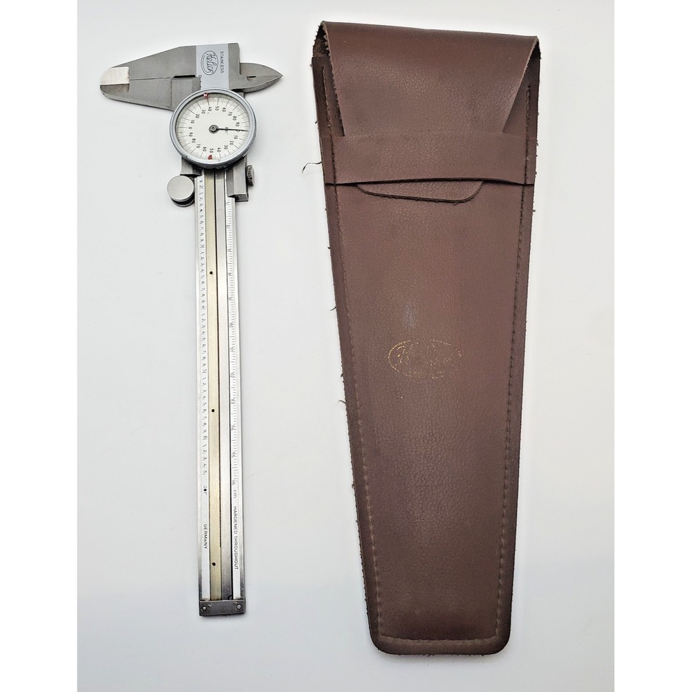 Vintage HELIOS 6.5" Dial Caliper .001" Hardened Stainless‎ Throughout w/ Case